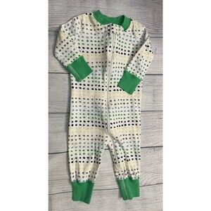 Hanna Andersson HA Green Dots Baby Zipper Pajamas (PJs), 60 cm, Size 3-6 months